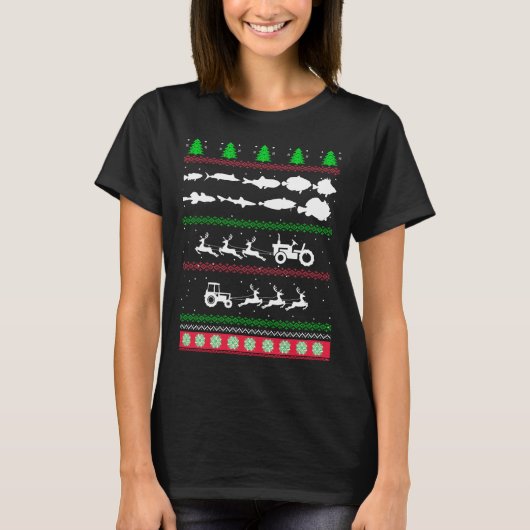 Uggg Christmas Fish Breed Fishing T - Shirt (Vorderseite)