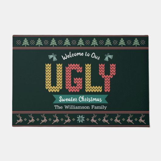 Ugguler Sweater Nordic Hunter Green Strick Fußmatte (Vorderseite)