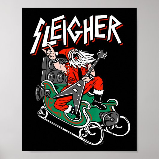 Ugguler Weihnachts Sweater Sleigher Heavy Metal Sa Poster (Vorne)