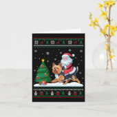 Ugguler Weihnachtsbaum Lichter Xmas Santa Riding Y Karte (Gelbe Blume)