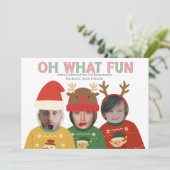 Uggulwein Sweater Funny Face Personalisiert Feiertagskarte (Stehend Vorderseite)