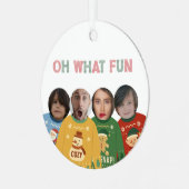 Uggulwein Sweater Funny Face Personalisiert Ornament Aus Metall (Vorderseite links)