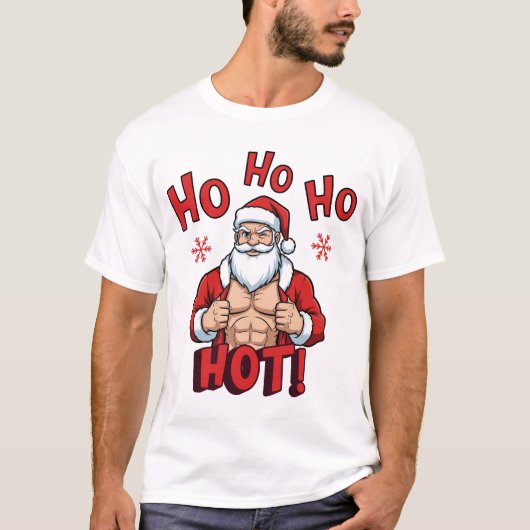 Uggy Christmas Funny Muscular Santa T-Shirt (Vorderseite)