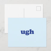 "ugh" blau, hellblaue Postkarte (Vorne/Hinten)