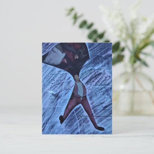 Ugh Computation Math Mixed Media Collage Postkarte (Stehend Vorderseite)