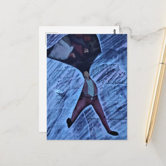 Ugh Computation Math Mixed Media Collage Postkarte (Vorderseite/Rückseite Beispiel)