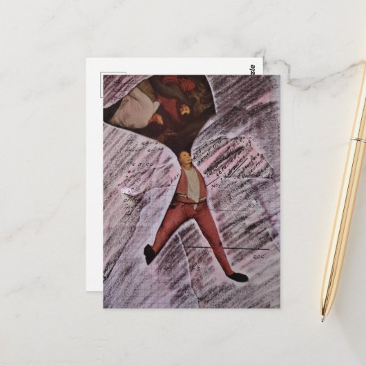 Ugh MAth Mixed Media Collage Postkarte (Vorderseite/Rückseite Beispiel)