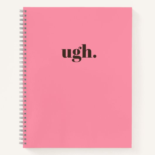 Ugh. Minimalistischer Rosa Chic Journal Notizbuch (Vorderseite)