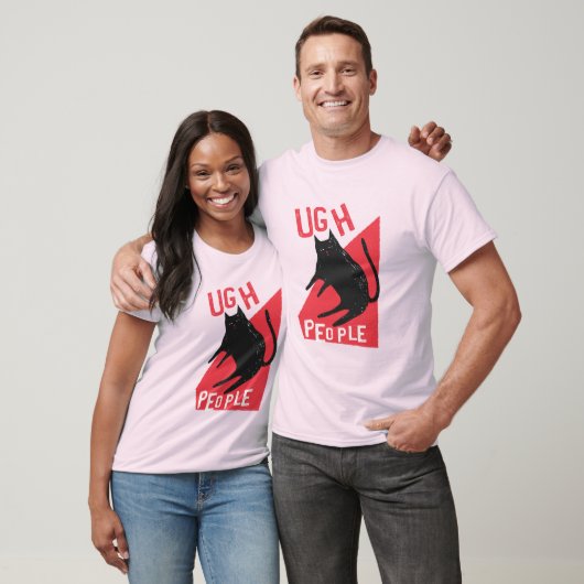 Ugh People Black Cat T-Shirt (Unisex)