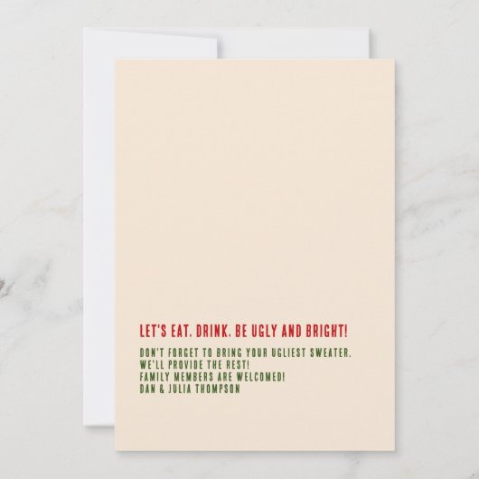 Ugi & Bright Christmas Sweater Contest Xmas Party Einladung (Rückseite)