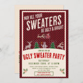 Ugi & Bright Christmas Sweater Contest Xmas Party Einladung (Vorne/Hinten)