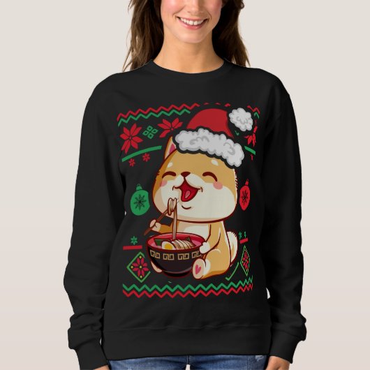 Ugi Christmas Sweater Kawaii Anime Shiba Inu Eati Sweatshirt (Vorderseite)