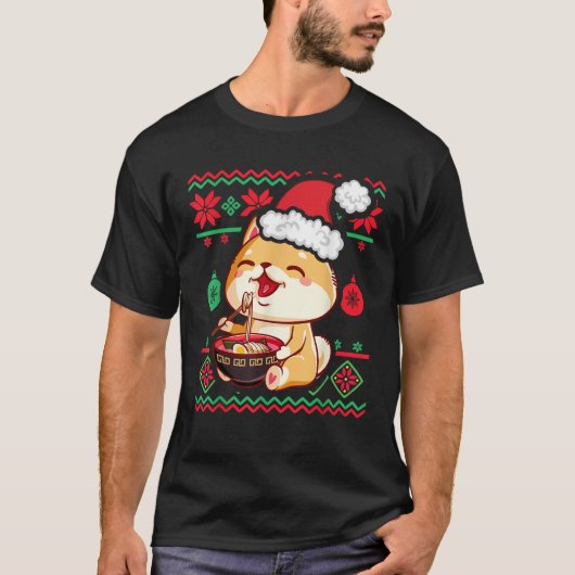 Ugi Christmas Sweater Kawaii Anime Shiba Inu Eati T-Shirt (Vorderseite)