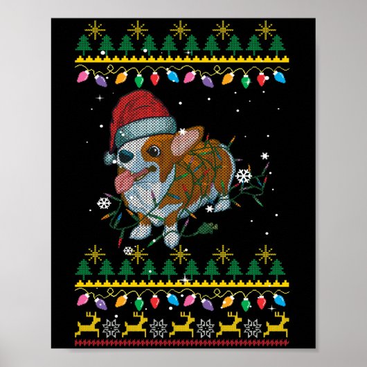 Ugi Christmas Sweatshirt Corgi Christmas Lights Poster (Vorne)