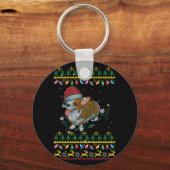 Ugi Christmas Sweatshirt Corgi Christmas Lights Schlüsselanhänger (Vorderseite)