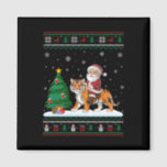 Ugi Christmas Tree Lights Xmas Santa Riding Benga Magnet<br><div class="desc">Weihnachtsbäume Lichter Weihnachten Weihnachten Reiten Bengalischer Tiger</div>