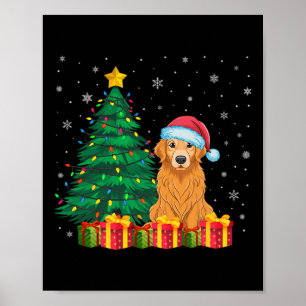 Ugi Golden Retriever Weihnachtsmannmütze Christmas Poster