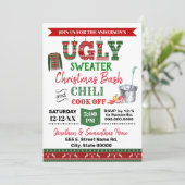 Ugi Sweater & Chili Cook Abends Weihnachtsbash Einladung (Stehend Vorderseite)