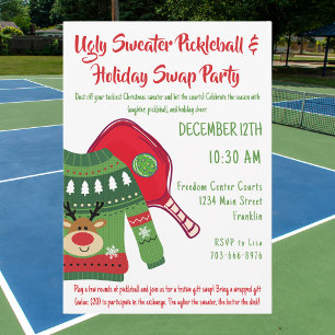 Ugi Sweater Christmas Pickleball Geschenktausch Einladung