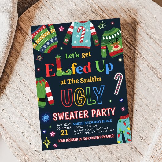 Ugi Sweater Elfed up Christmas Party Einladung