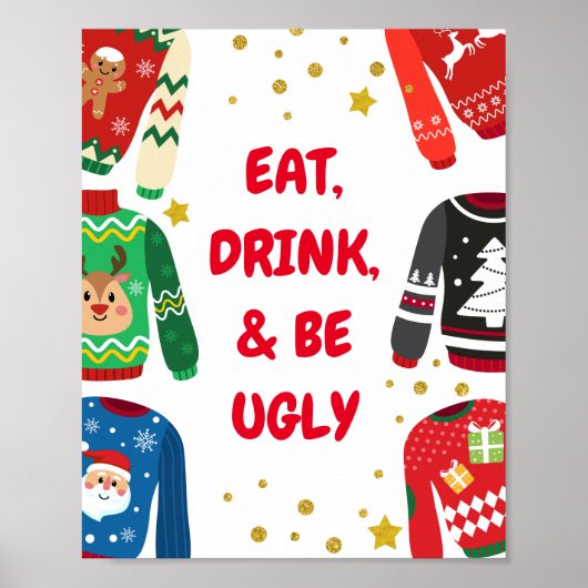 Ugi Sweater Holiday Party-Zeichen Poster (Vorne)