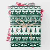 Ugi Sweater Pink, Rot und Grün Weihnachten Geschenkpapier Set (Beispiel)