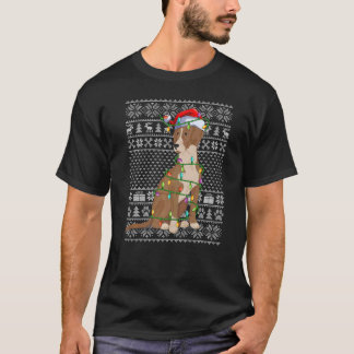 Ugi Sweater Style Xmas Light Santa Bloodhound Hund T-Shirt