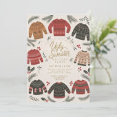 Ugi Sweater Weihnachtsfeier Einladung (Stehend Vorderseite)