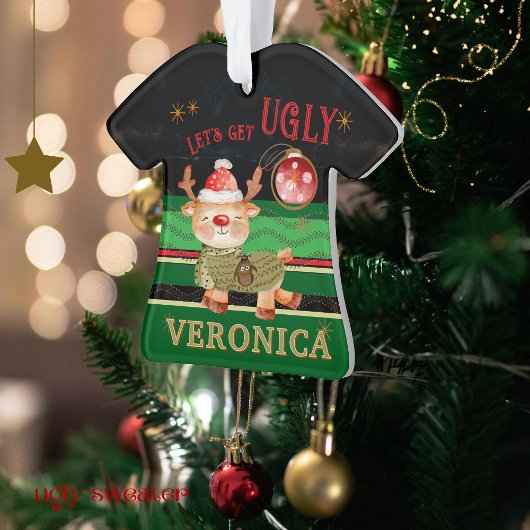 Ugi Weihnachts-Sweater-Wettbewerb Hirschschschmuck Ornament