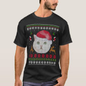 Ugi weiße Katze Pullover wie mit Santa (Vorderseite)