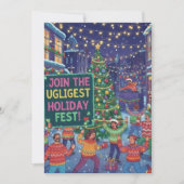 Ugliest Holiday Fest Ugly Sweater Party Vibrant  Einladung (Vorderseite)