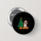 Ugly Akita Weihnachtsmannmütze Weihnachtsleuchten  Button (Vorne & Hinten)