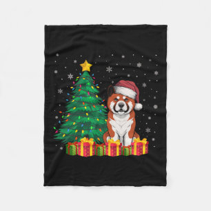 Ugly Akita Weihnachtsmannmütze Weihnachtsleuchten Fleecedecke