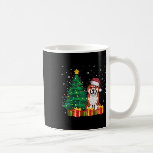 Ugly Akita Weihnachtsmannmütze Weihnachtsleuchten  Kaffeetasse (Rechts)