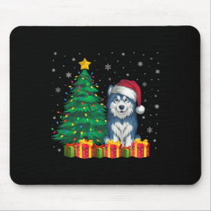Ugly Alaskan Malamute Weihnachtsmannmütze Christma Mousepad