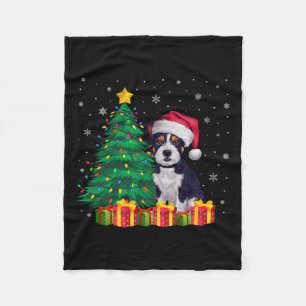 Ugly American Staffordshire Terrier Weihnachtsmann Fleecedecke