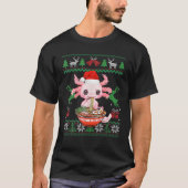 Ugly Anime Christmas Sweater Kawaii Axolotl Eating T-Shirt (Vorderseite)