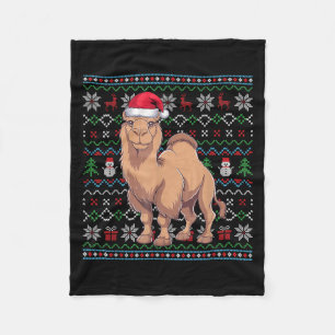 Ugly Bactrian Camel Lovers Xmas Sweater Santa Chri Fleecedecke