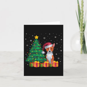 Ugly Basenji Weihnachtsmannmütze Weihnachtsleuchte Karte