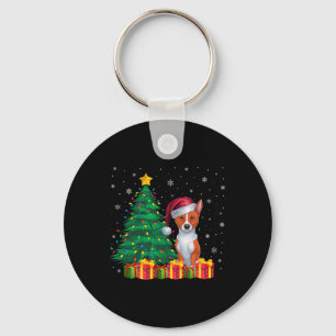 Ugly Basenji Weihnachtsmannmütze Weihnachtsleuchte Schlüsselanhänger