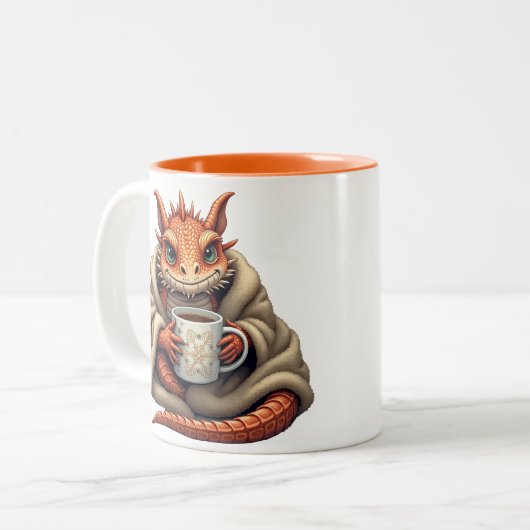 Ugly Bearded Dragon - Cozy Blanket & Coffee Lover  Zweifarbige Tasse (Vorderseite Links)