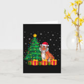 Ugly Bengal Tiger Santa Hat Christmas Tree Lights  Karte (Gelbe Blume)