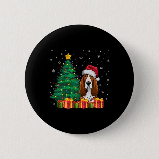 Ugly Bet Hound Weihnachtsmannmütze Weihnachtslicht Button (Vorderseite)