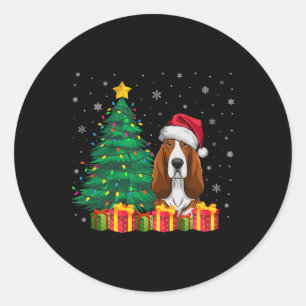 Ugly Bet Hound Weihnachtsmannmütze Weihnachtslicht Runder Aufkleber