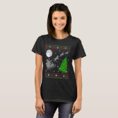 Ugly Black Labrador Hund Xmas Weihnachtsfeier T-Shirt (Vorne ganz)