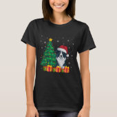 Ugly Border Collie Weihnachtsmannmütze Weihnachtsl T-Shirt (Vorderseite)