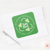 Ugly Box Gerecycelt Verpackungsaufkleber grün und Quadratischer Aufkleber (Umschlag)