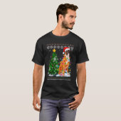 Ugly Boxer Dog Weihnachtsmannmütze Weihnachtsbaum T-Shirt (Vorne ganz)