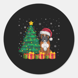 Ugly Boxer Weihnachtsmannmütze Weihnachtsleuchten Runder Aufkleber