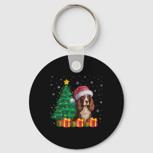 Ugly Boykin Spaniel Weihnachtsmannmütze Weihnachts Schlüsselanhänger